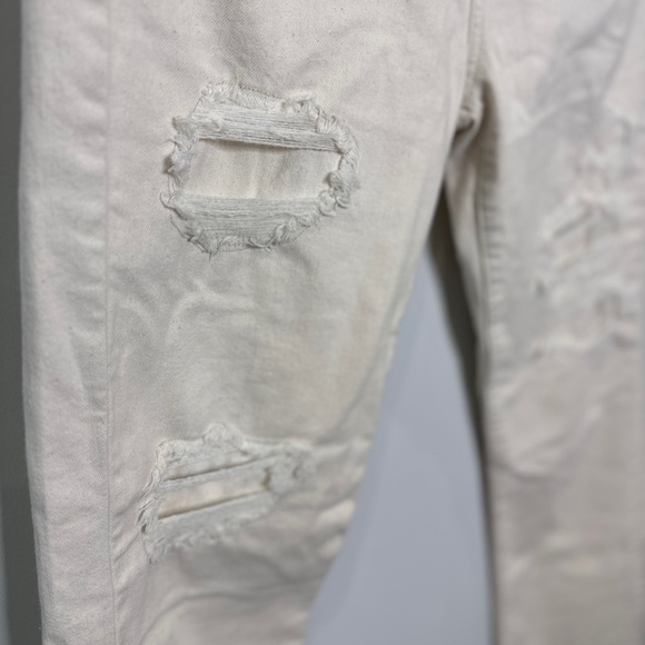 7 For All Mankind Men’s Slimmy Cream Distressed Jeans (34) - Picture 4 of 7